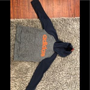 Blue and grey adidas sweat shirt